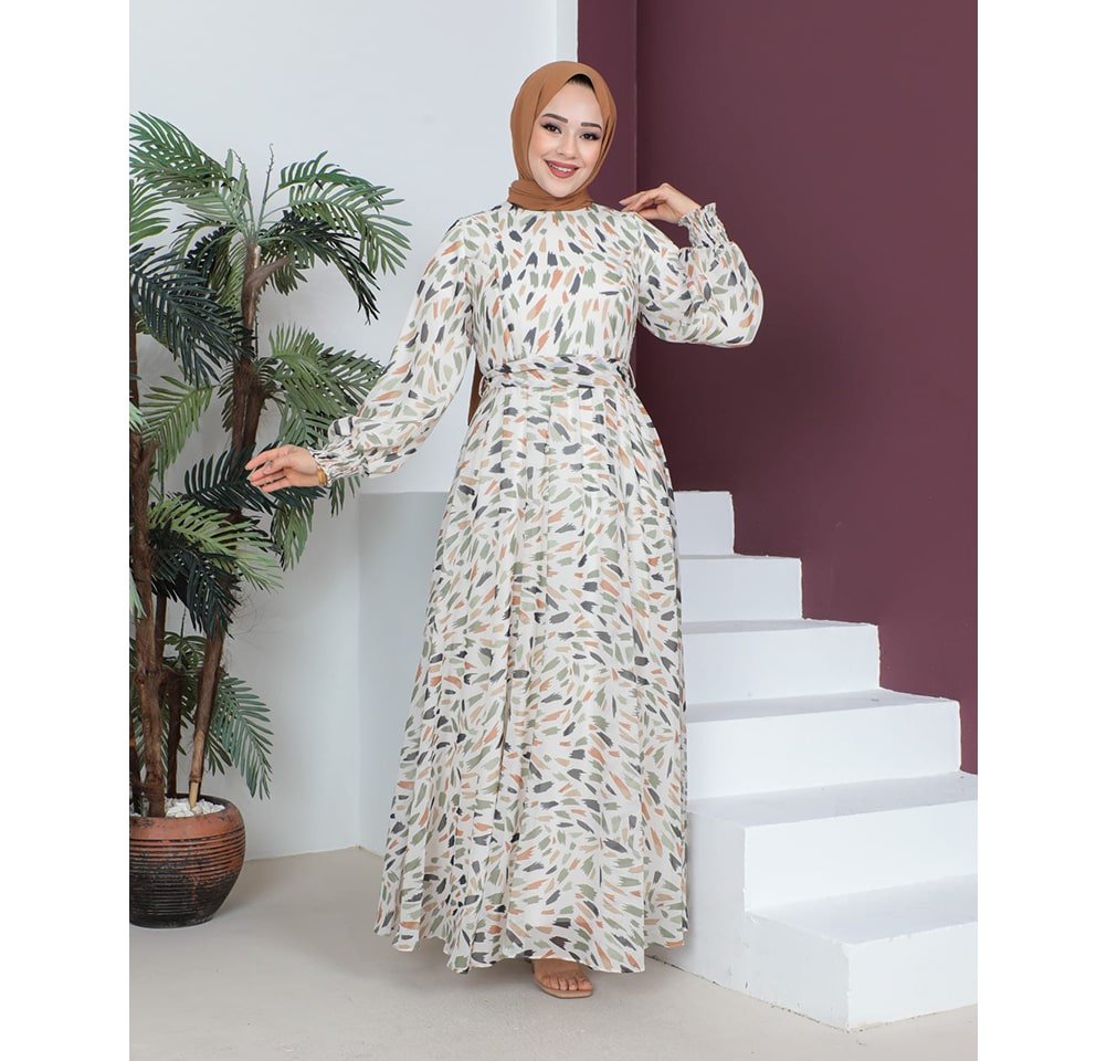 Modest Women's Dress Abstract 7999-58