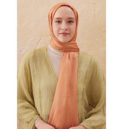 Fresh Scarf Shawl Almond Wave Jacquard Hijab Shawl - Almond
