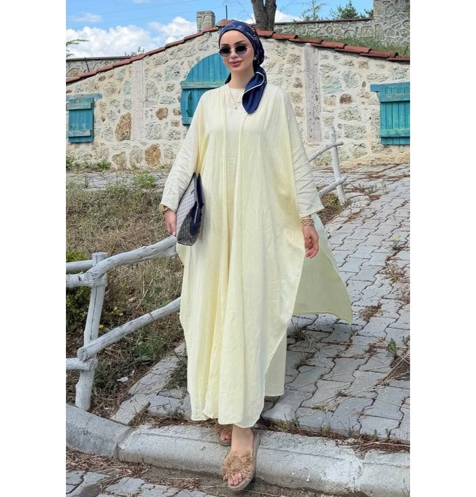 linen abaya dress Women's Flowy Cotton Set with Belt and Side Slits Size:Youth 12-14 black sweater dress Dark Green One Shoulder Our collection is inspired