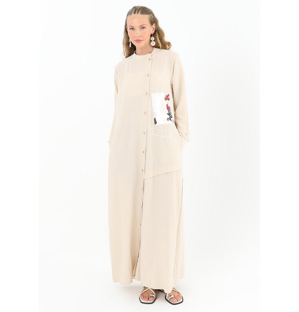 new fashion muslim dress Elegant Light Grey Muslim Fashion Evening Dress 4566AGR