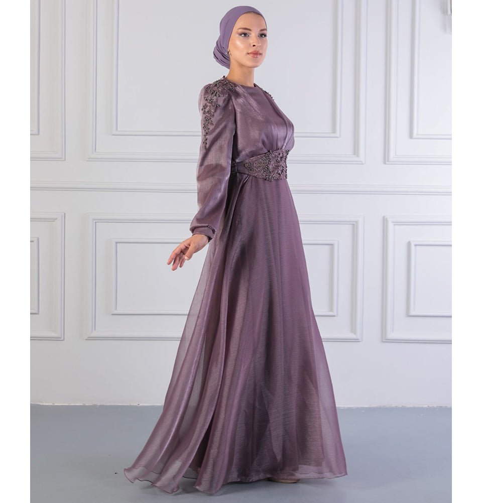 Modest Formal Embellished Dress G489 Lilac Modest Formal Embellished Dress G489 Lilac