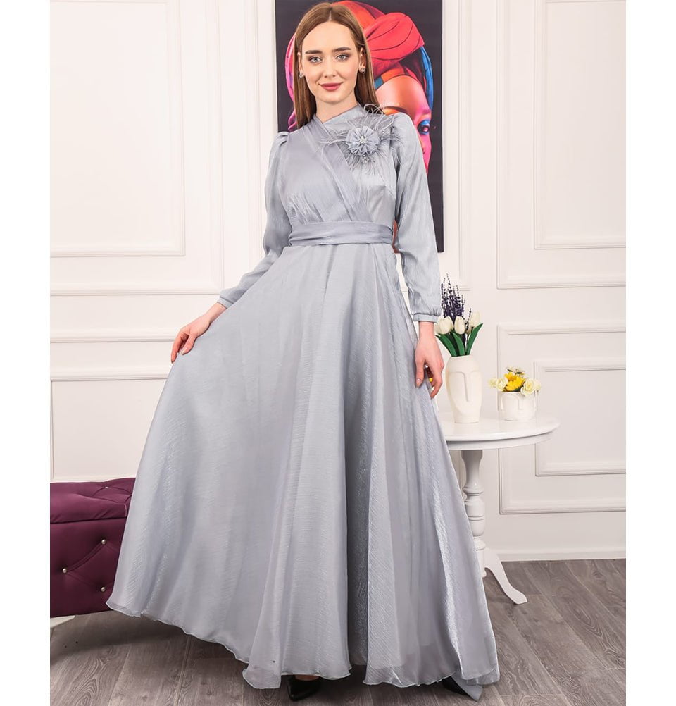 Evening Gown Light Grey Lace Dress Stunning Evening Dresses Long