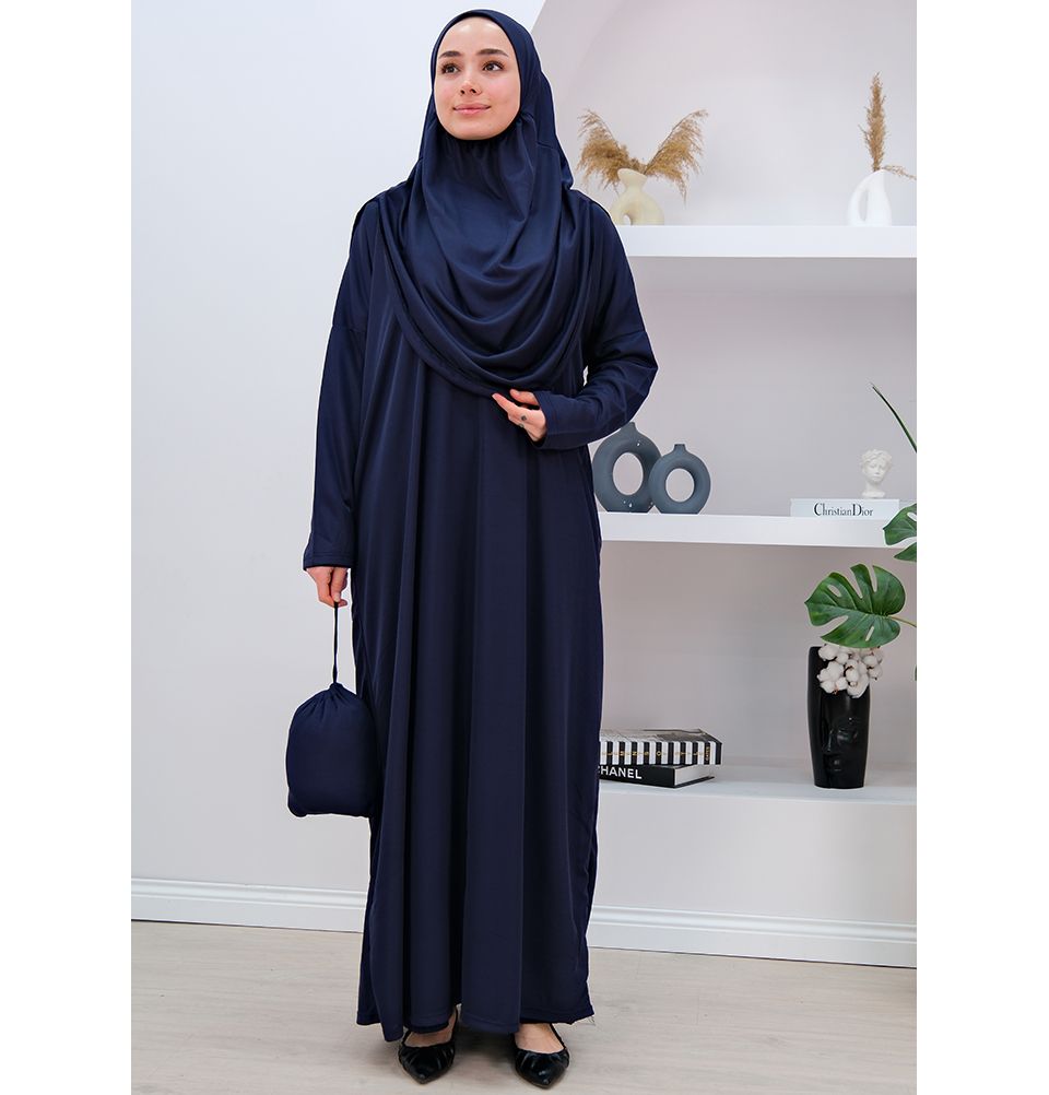 Modest Women's One Piece Prayer Dress N2303 Navy