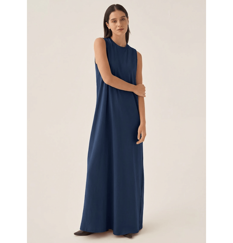 women mercerized cotton v neck a line long dress A-Line/Princess V-Neck 3/4 Sleeves Floor Length Mother of the Bride Dresses With Appliques & Beading Lavender