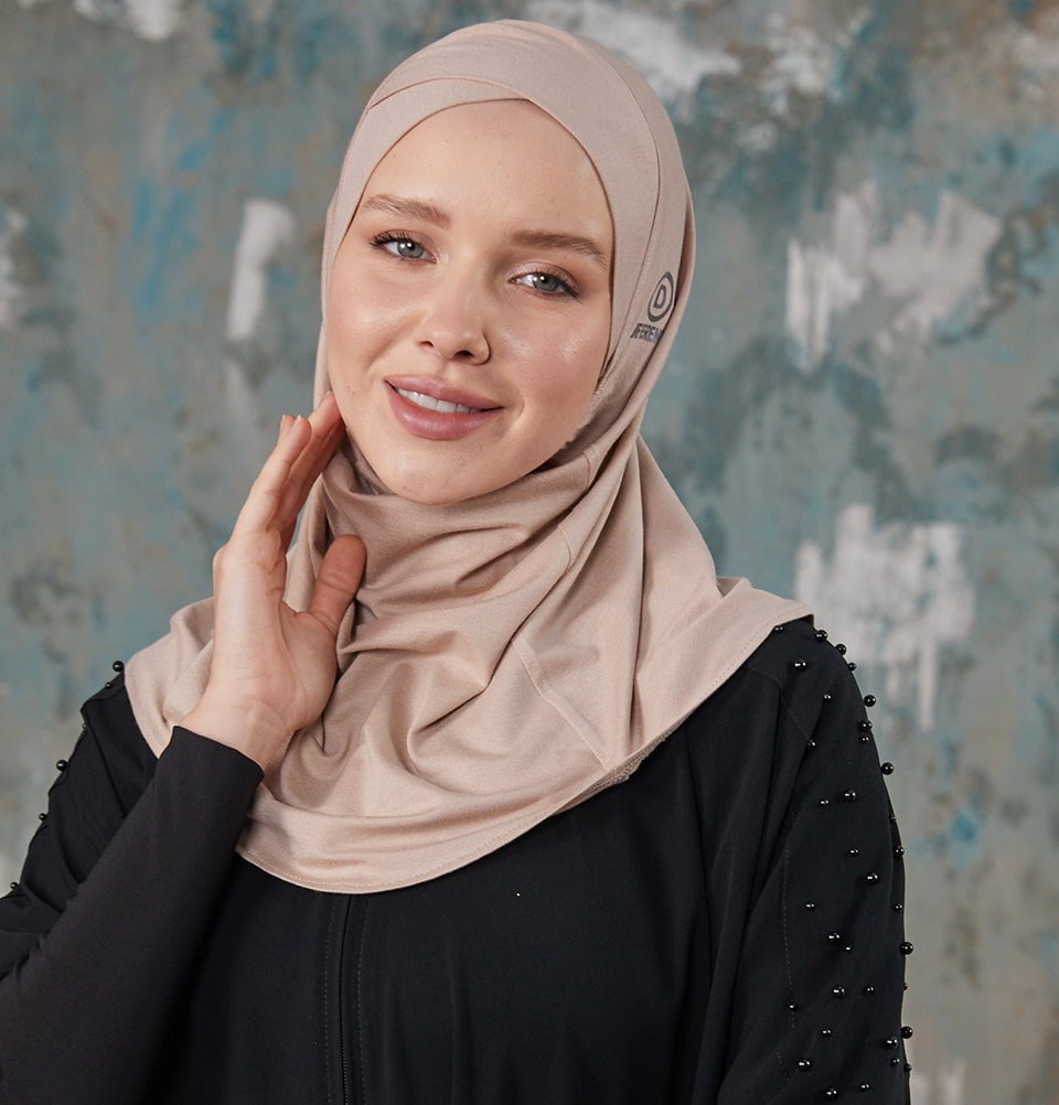 Crisscross One Piece Instant Hijab - Brown Mink