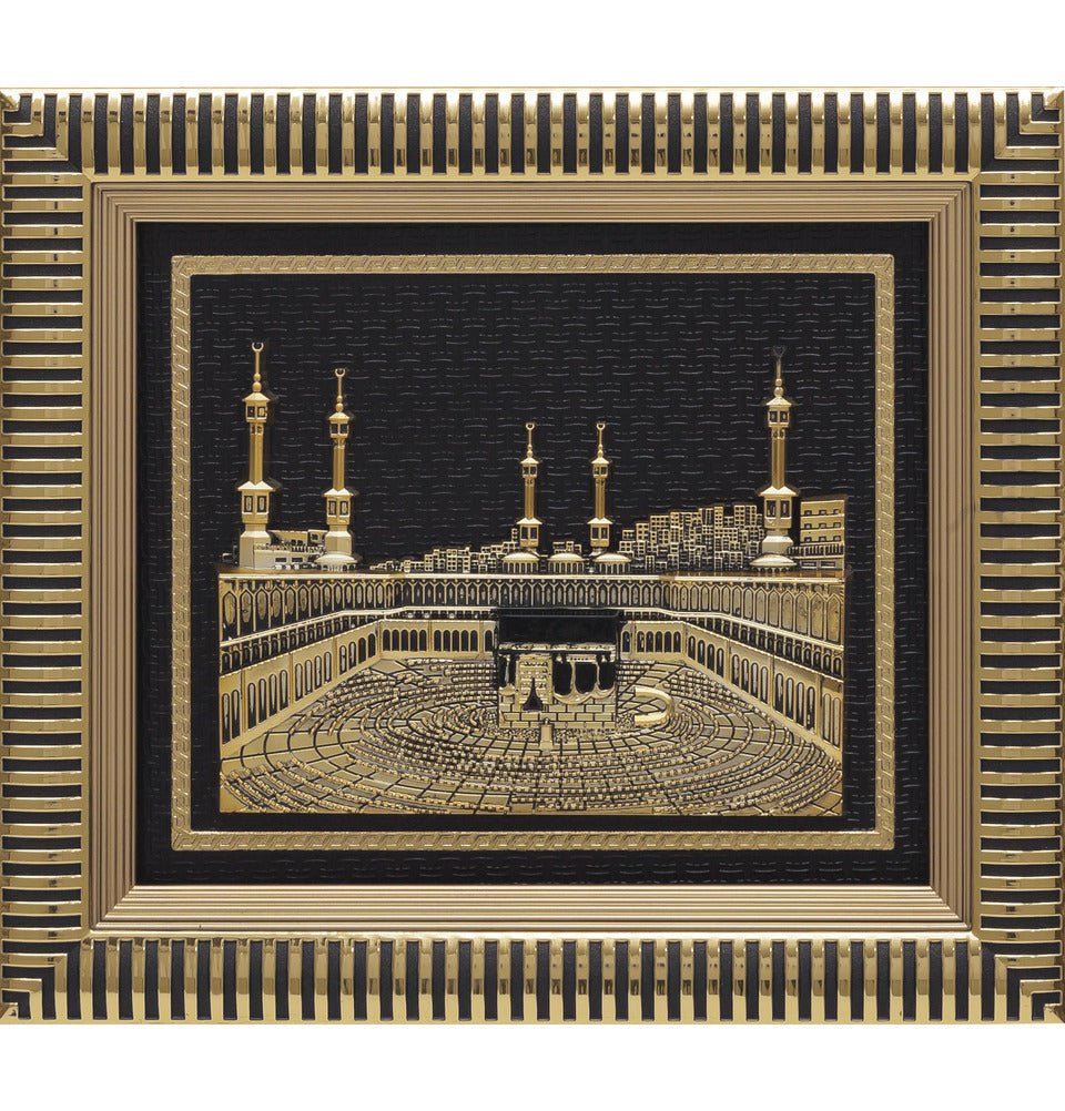 Large Framed Art Kaba and Masjid al Haram 23.5 x 27.5in 1454