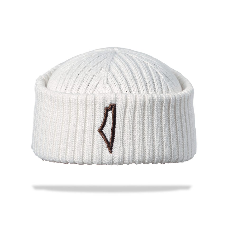 Men's Premium Brimless Knitted Cap - Palestine Map - Ivory