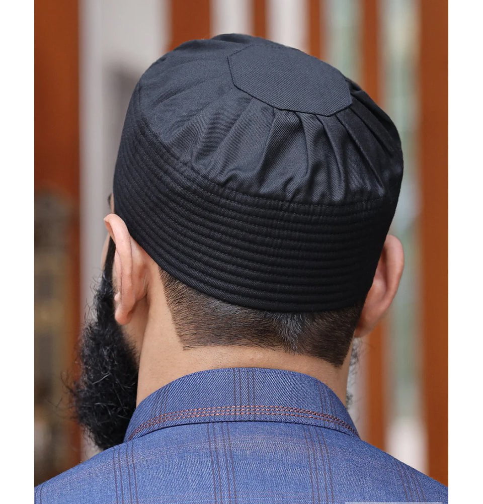 Men's Soft Islamic Turban Kufi Black - Main Image