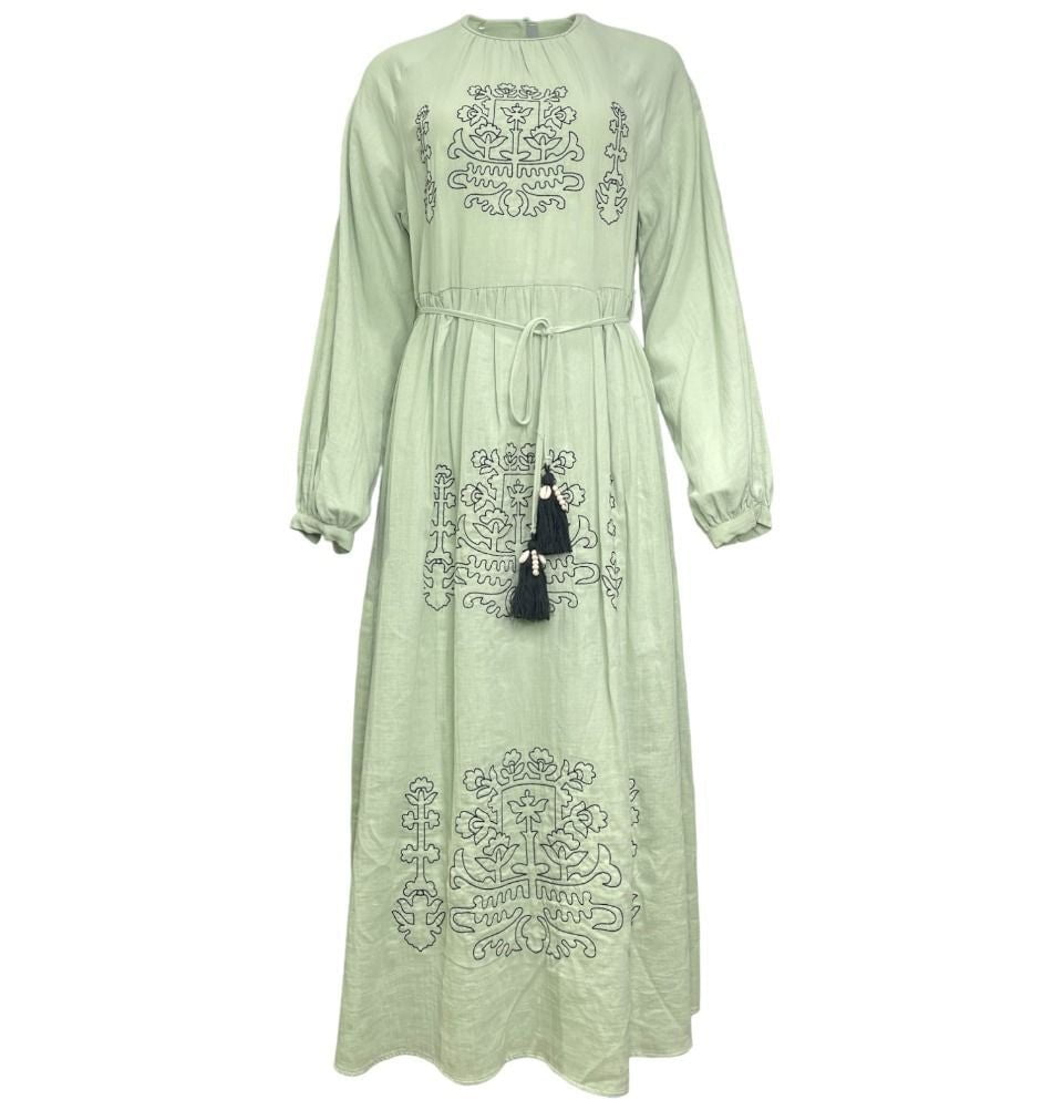 Modefa Modest Women's Cotton Dress 28302 - Mint Green