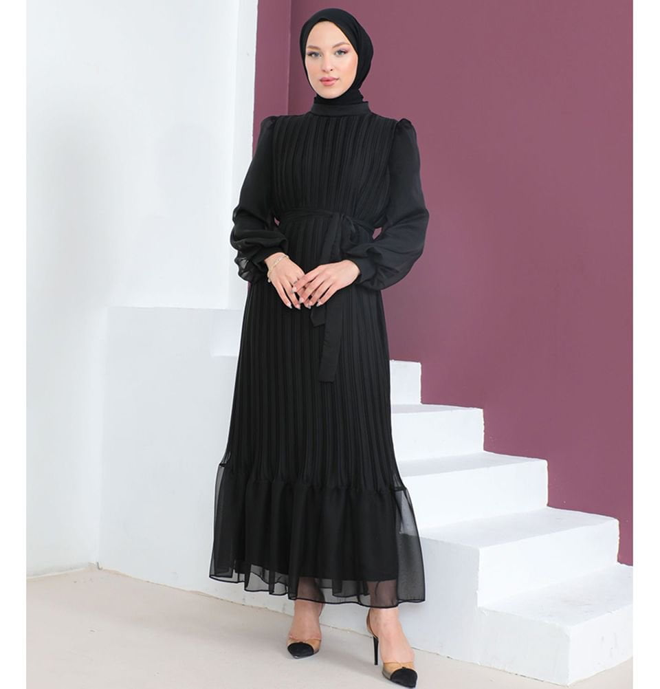 Modest Women's Dress Elegant 9390 - Black Modest Women's Dress Elegant 9390 - Black