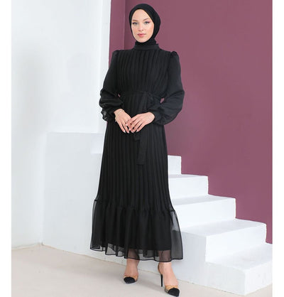 Modefa Modest Women's Dress Elegant 9390 - Black