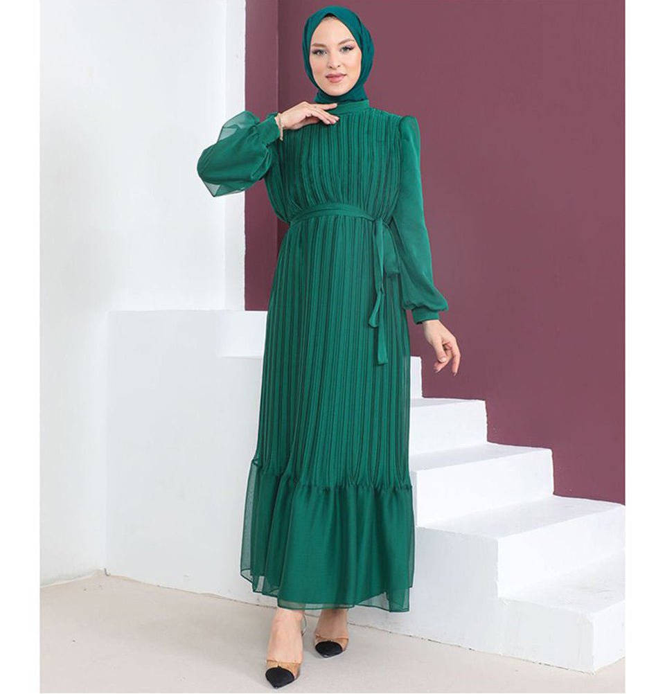 Modefa Modest Women's Dress Elegant 9390 - Green