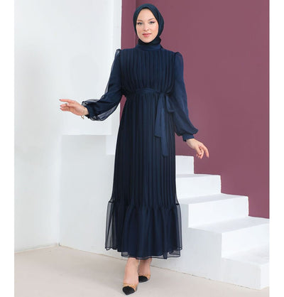Modefa Modest Women's Dress Elegant 9390 - Navy