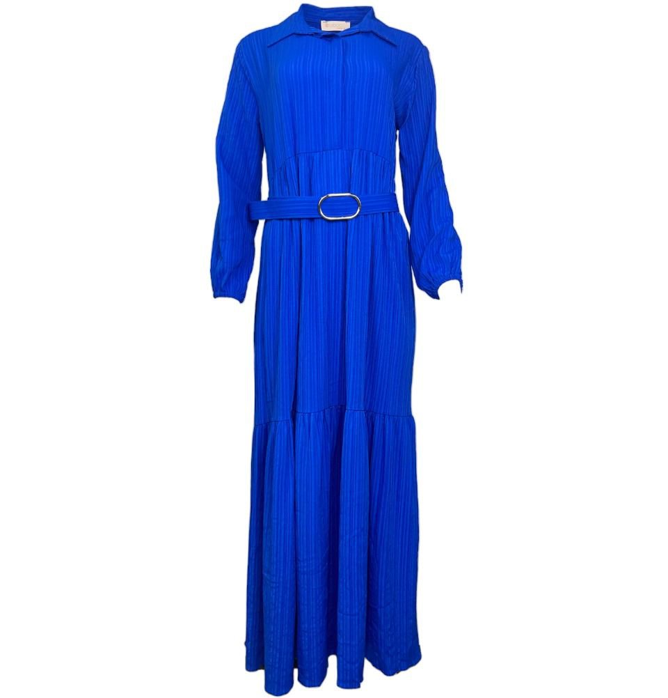 Modest Women's Dress - Striped Blue Modest Women's Dress - Striped Blue