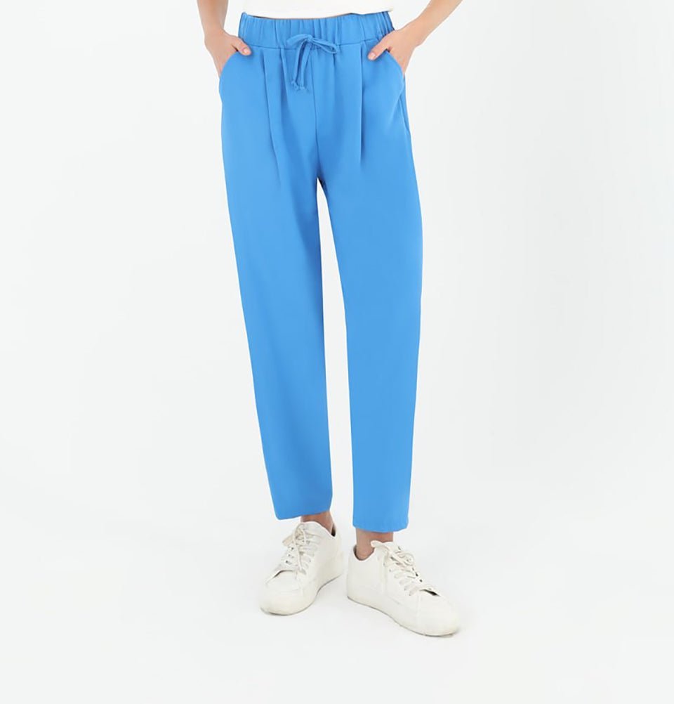 Modern Muslim Women's High Waisted Tapered Casual Pants - 18102 Blue Modern Muslim Women's High Waisted Tapered Casual Pants - 18102 Blue