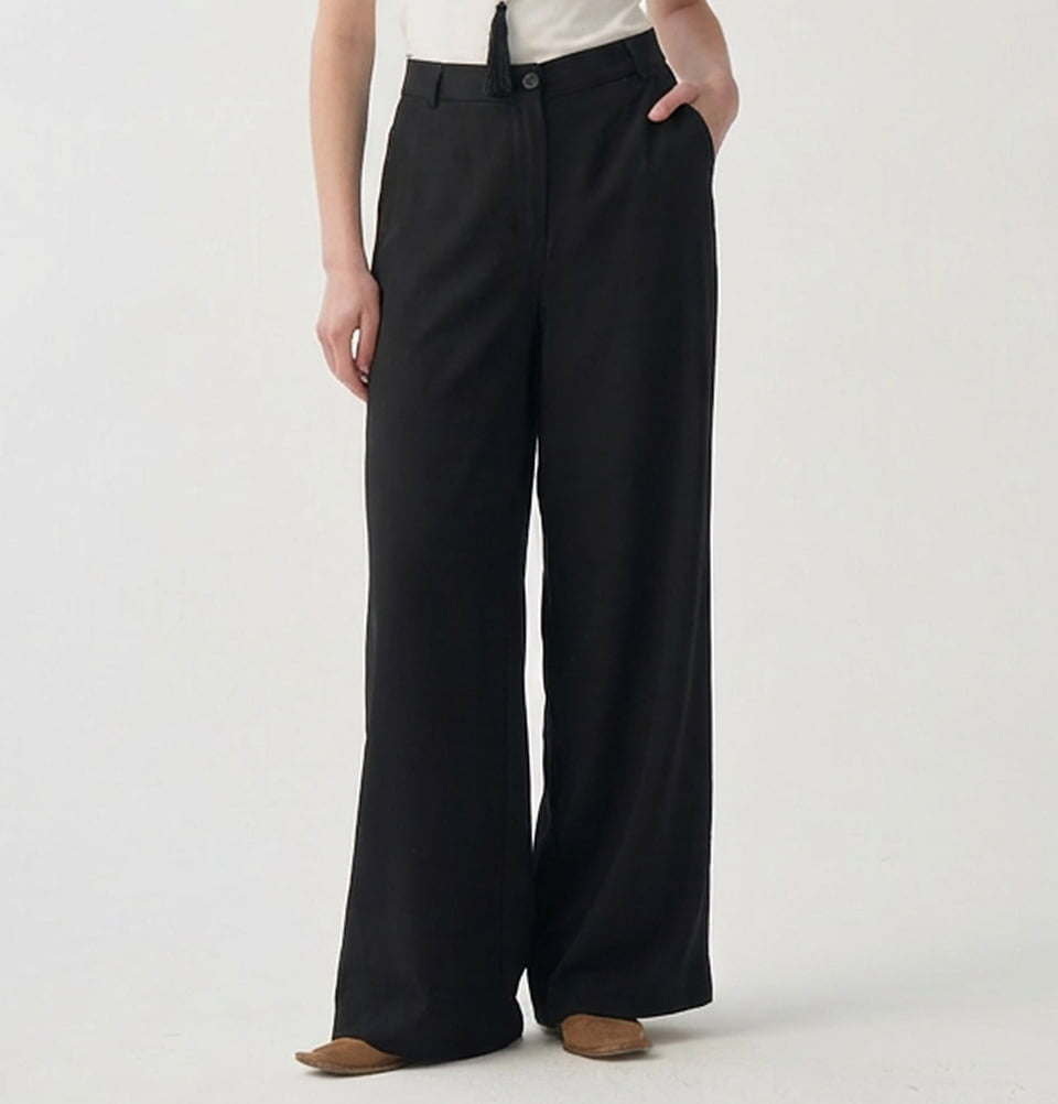 Women's Everyday Modest Wide Leg Pants - 70198 Black