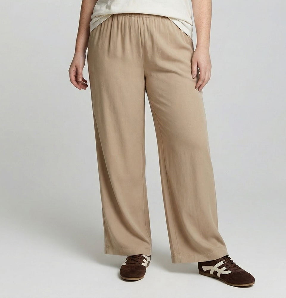 Women's Relaxed Palazzo Pants - 76031 Beige