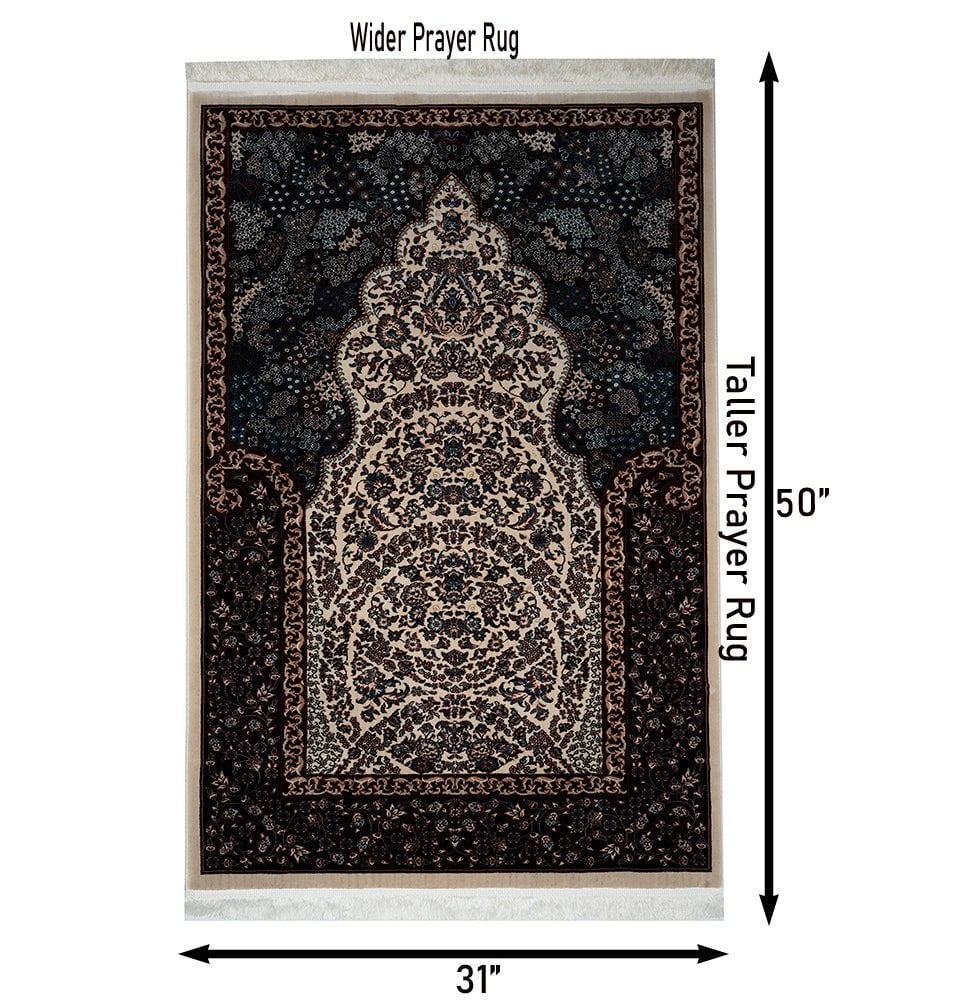 Modefa Prayer Rug Beige Luxury Velvet Carpet Islamic Prayer Rug Lale - Beige