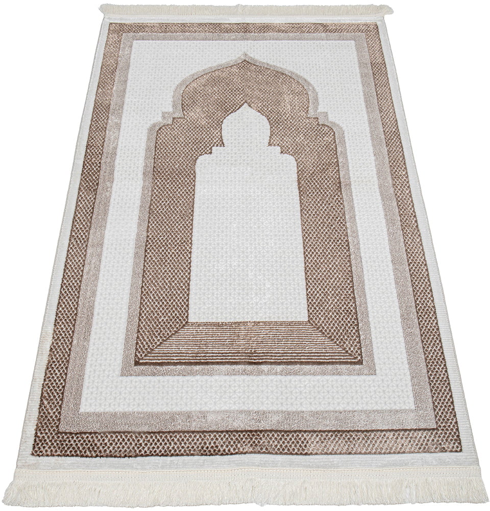 FLYMEe Parlor ラグ 160×220 Lilyum Luxury Velvet Islamic Prayer Rug Silmia - Brown