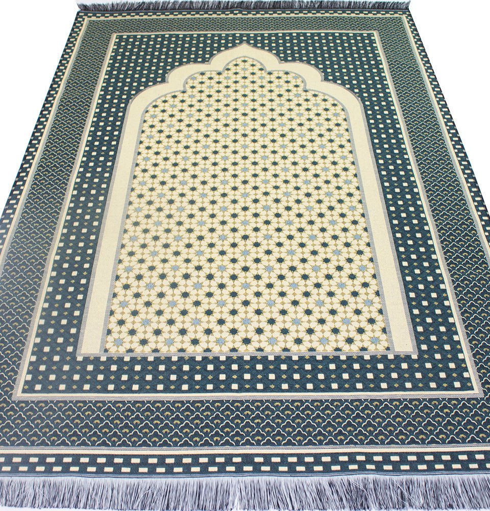 Modefa Prayer Rug Cotton Woven Islamic Prayer mat Hira Diamond - Dark Green