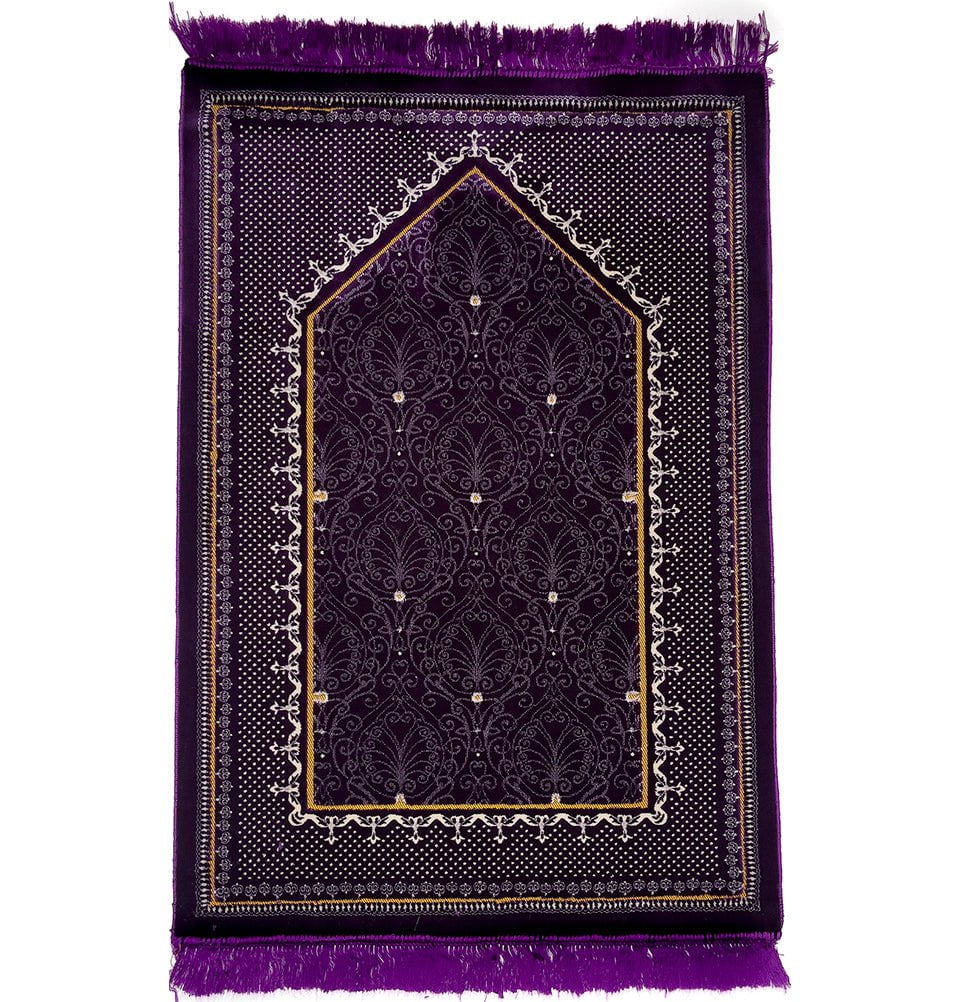 Double Plush Wide Islamic Prayer Rug Topkapi - Purple