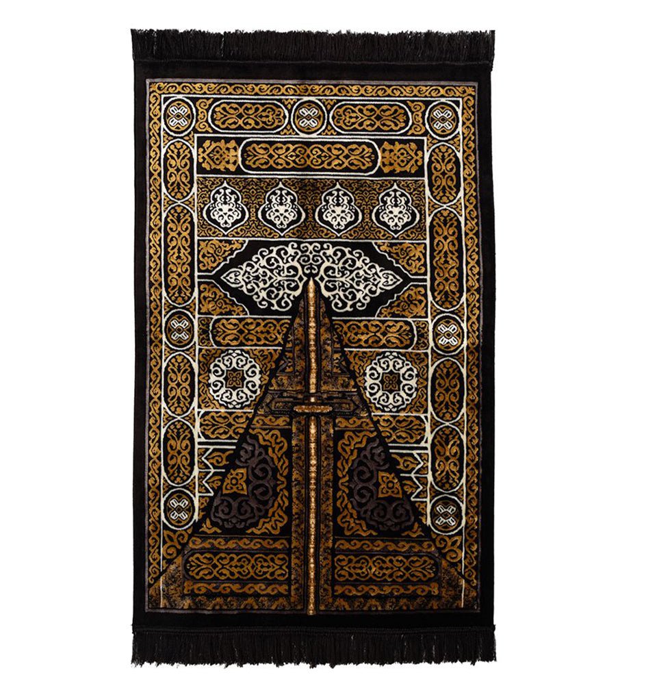 Mecca アンディナブル KICP 1599 Black Diamond Islamic Prayer Rug - Kaba Door
