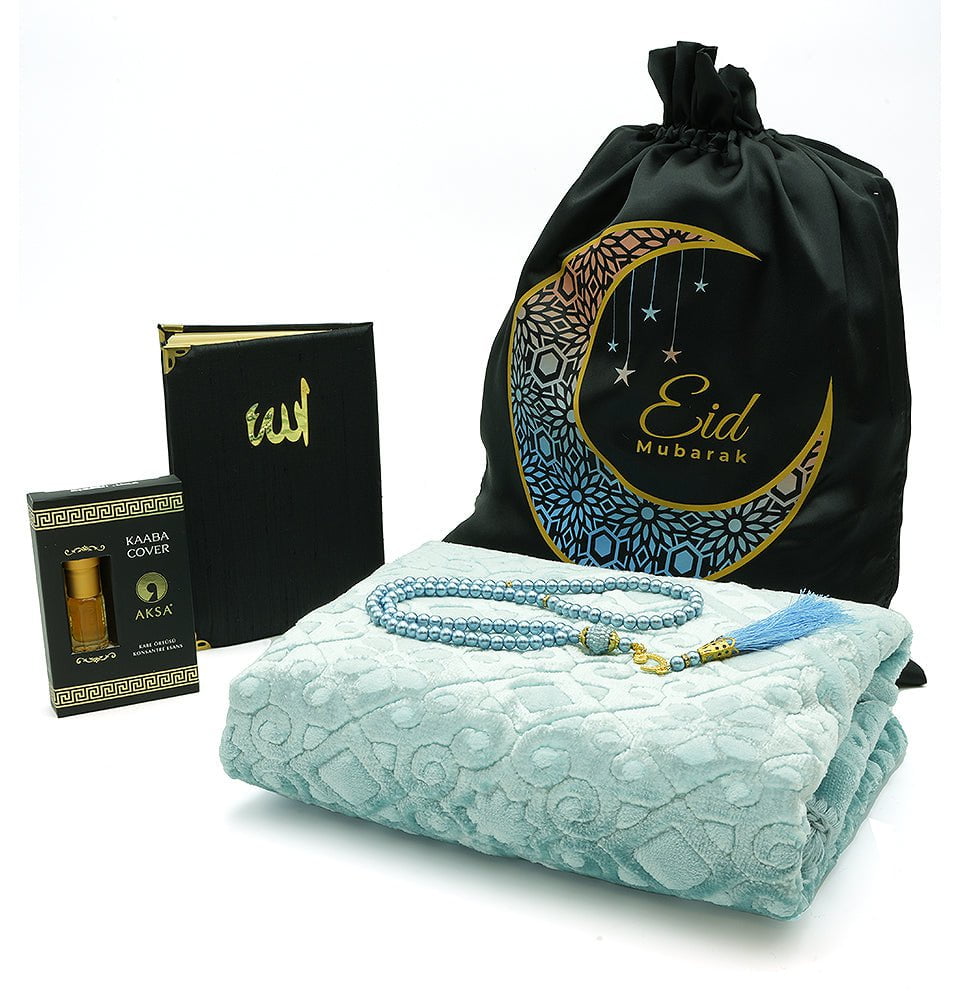 Ramadan/Eid Gift Bag Set with Prayer Mat, Prayer Beads, Car Hanger, & Rollerball Perfume - Red