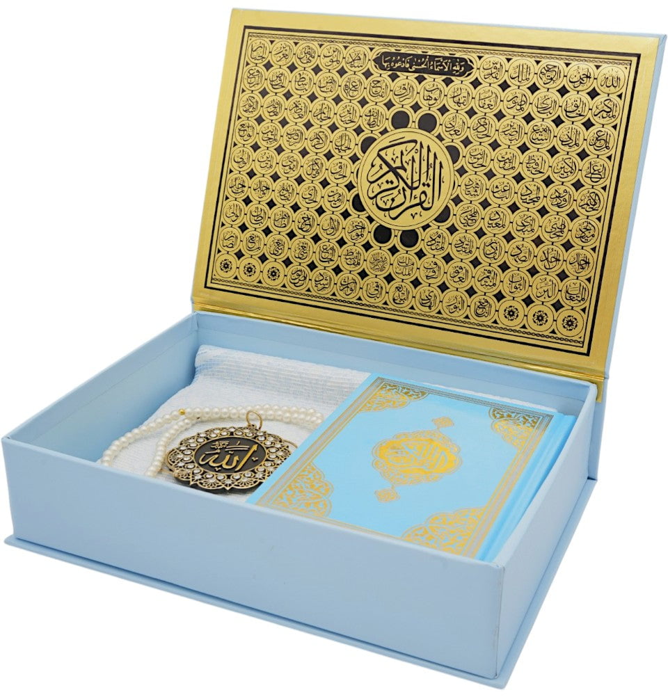 Quran Gift Box 4 Piece Set - Blue
