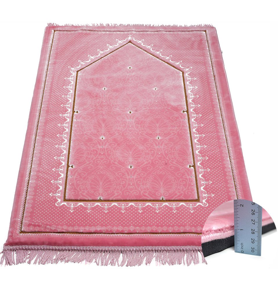 Double Plush Wide Extra Large Prayer Rug - Pink
