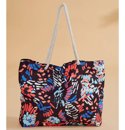 Modefa Purses Tote Beach Bag - C2313 Abstract Floral Black