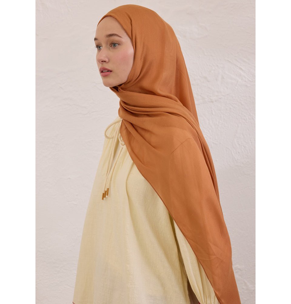 Shawl with Opening　Light Brown色新品、未開封品 Everyday Basic Soft Viscose Shawl Hijab - Almond Orange
