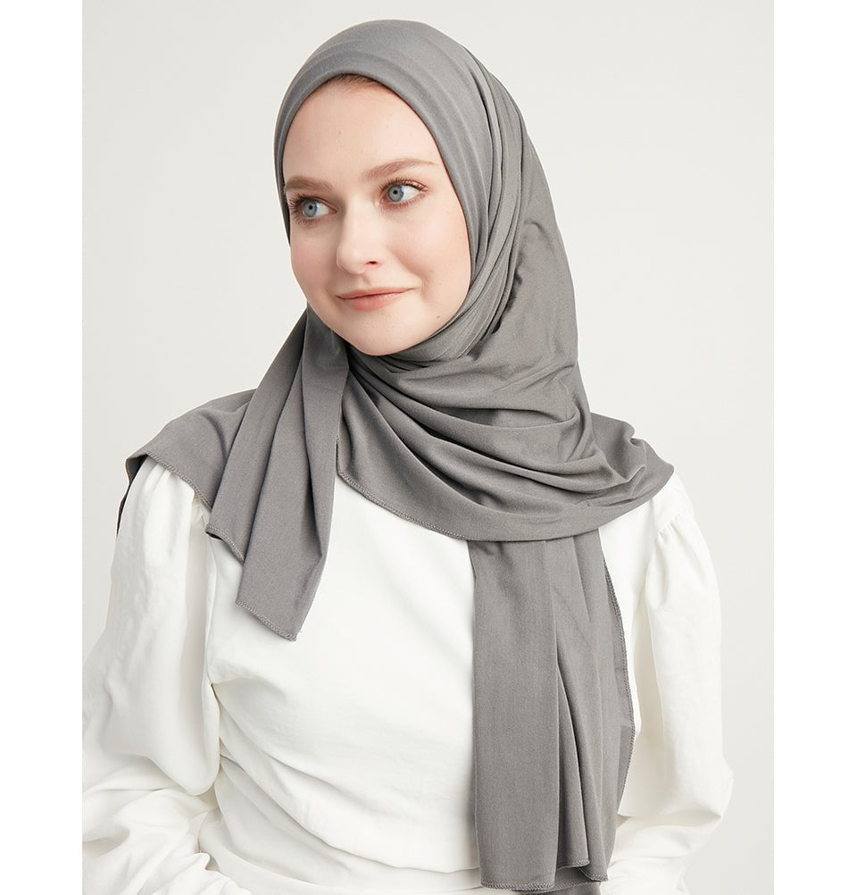 Modefa Premium Jersey Hijab Shawl Grey