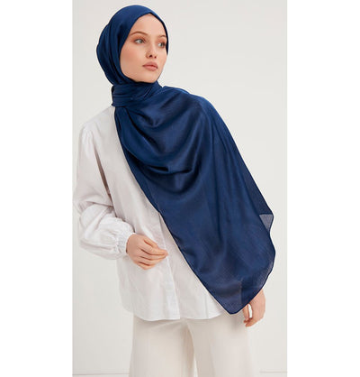 Modefa Shawl Navy Blue Shine Hijab Shawl - Navy Blue