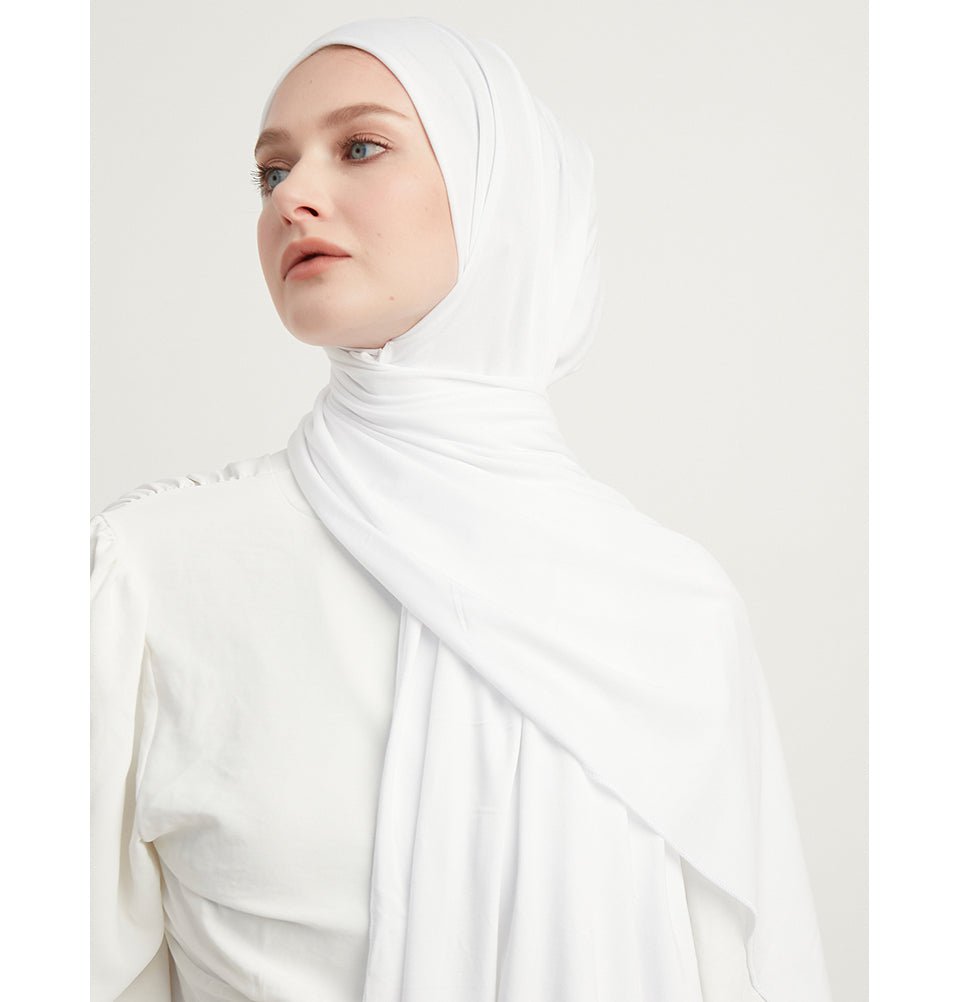 Modefa Shawl White Modefa Premium Jersey Hijab Shawl - White