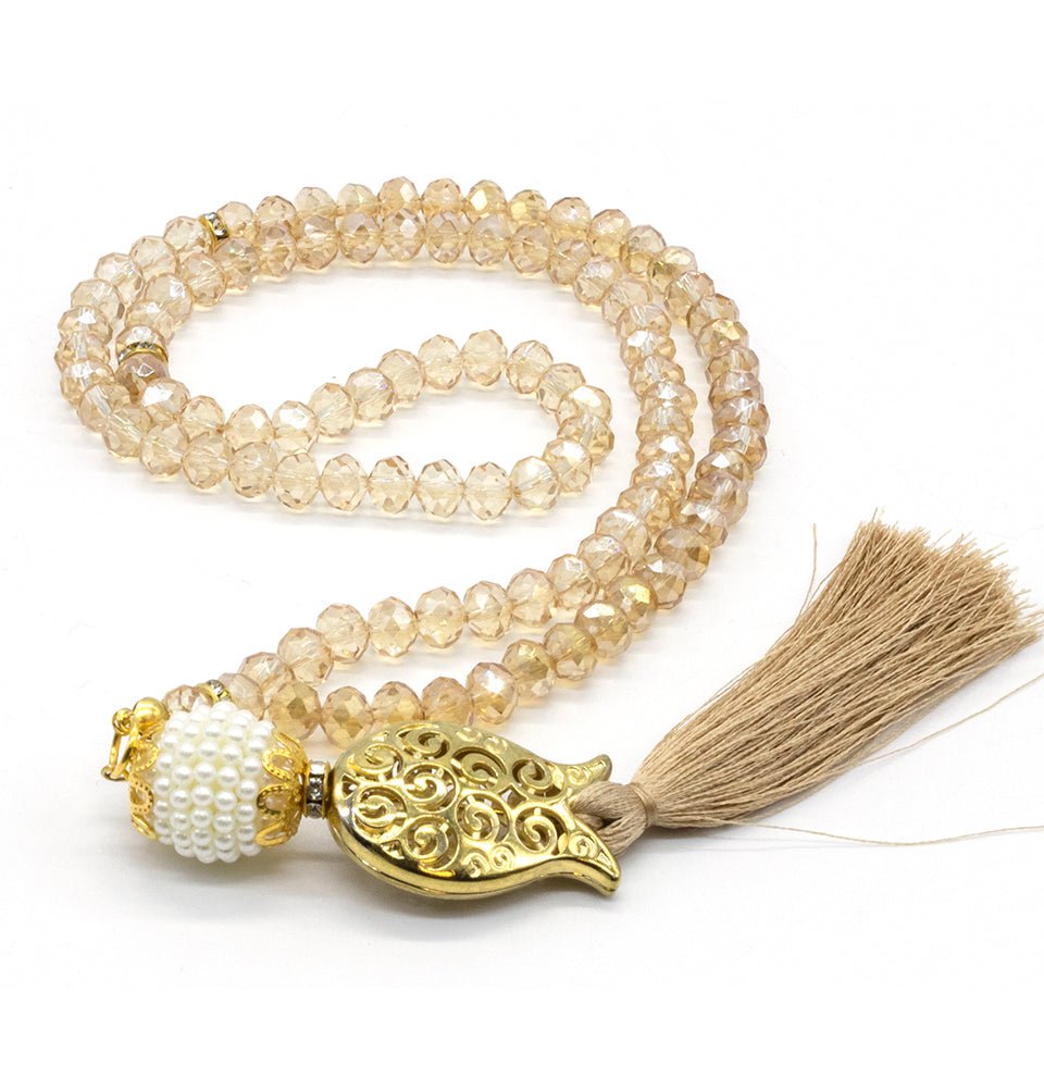 Islamic Tesbih Acrylic Crystal Cut Prayer Beads with Tulip Tassel 99 C