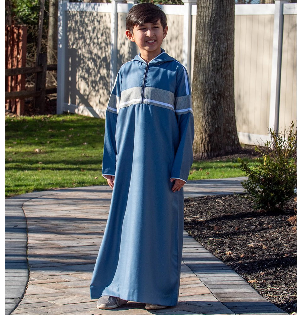 Men's Muslim Stand Collar Embroidery Ramadan Thobe, Long Men's Muslim Stand Collar Embroidery Ramadan Thobe, Long