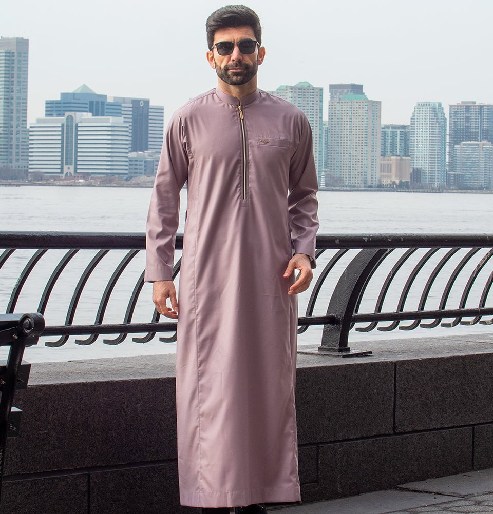 Men's Full Length Islamic Thobe 305 - Keffiyeh Black