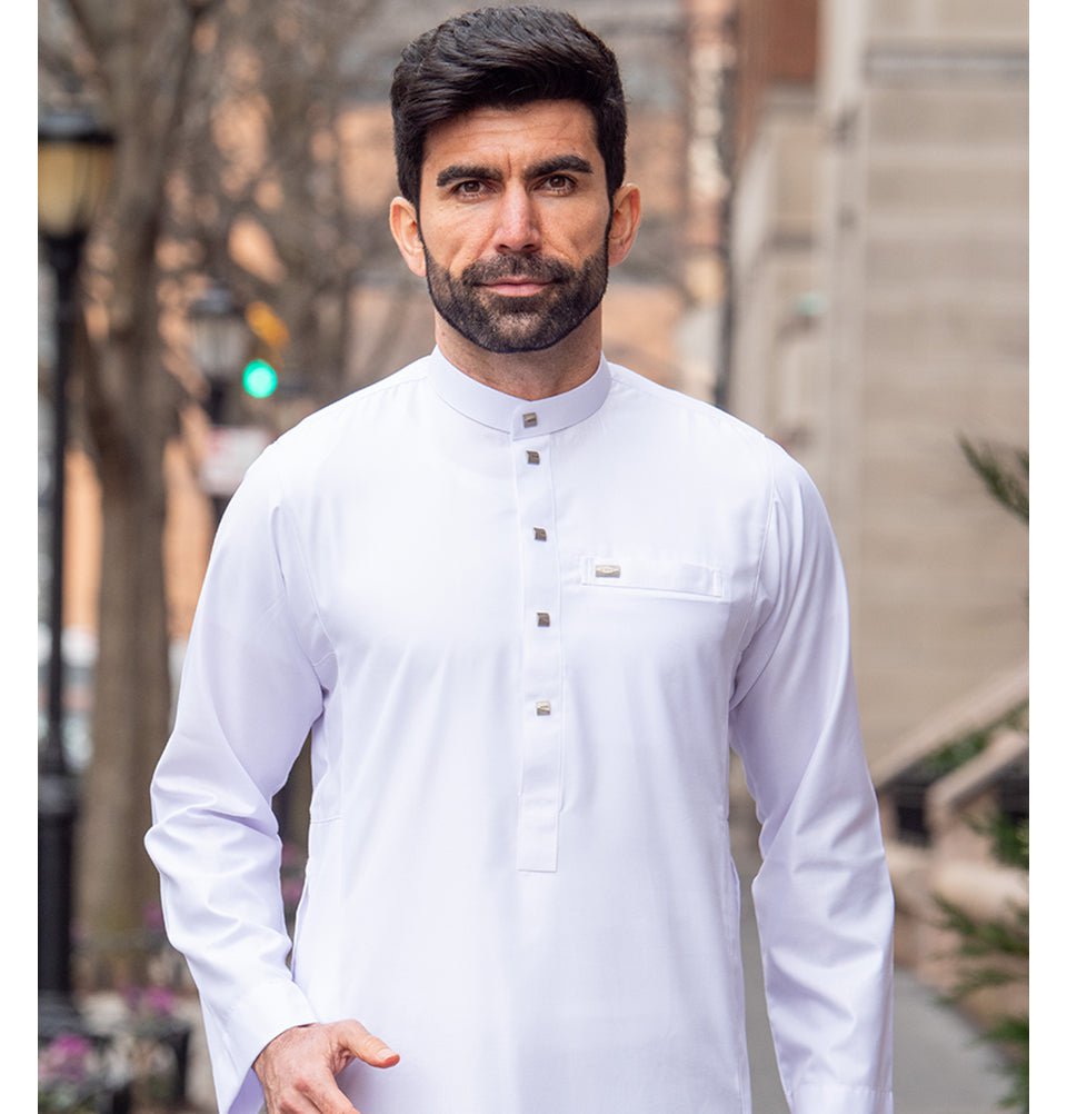 Modefa Thobe Men's Full Length Islamic Thobe 110 Standard White