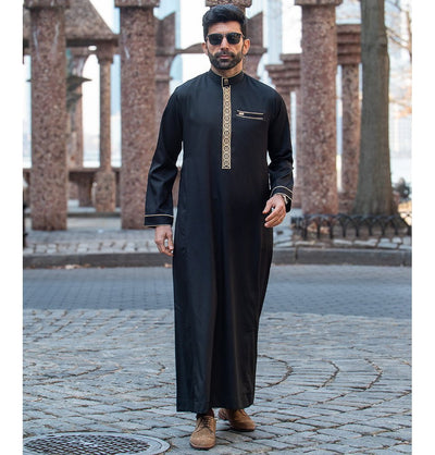 Modefa Thobe Men's Full Length Islamic Thobe 111 Classy Black