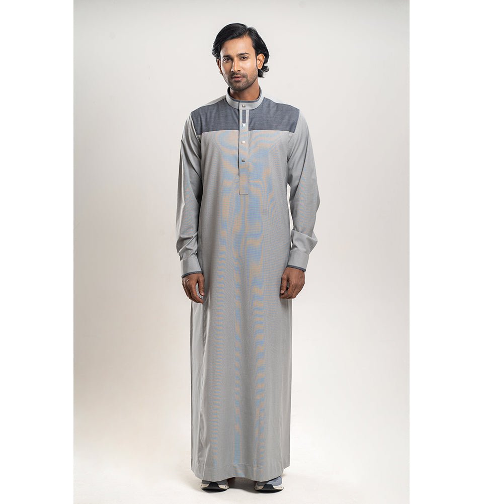 Men's Full Length Islamic Thobe 223 - Polished Gray