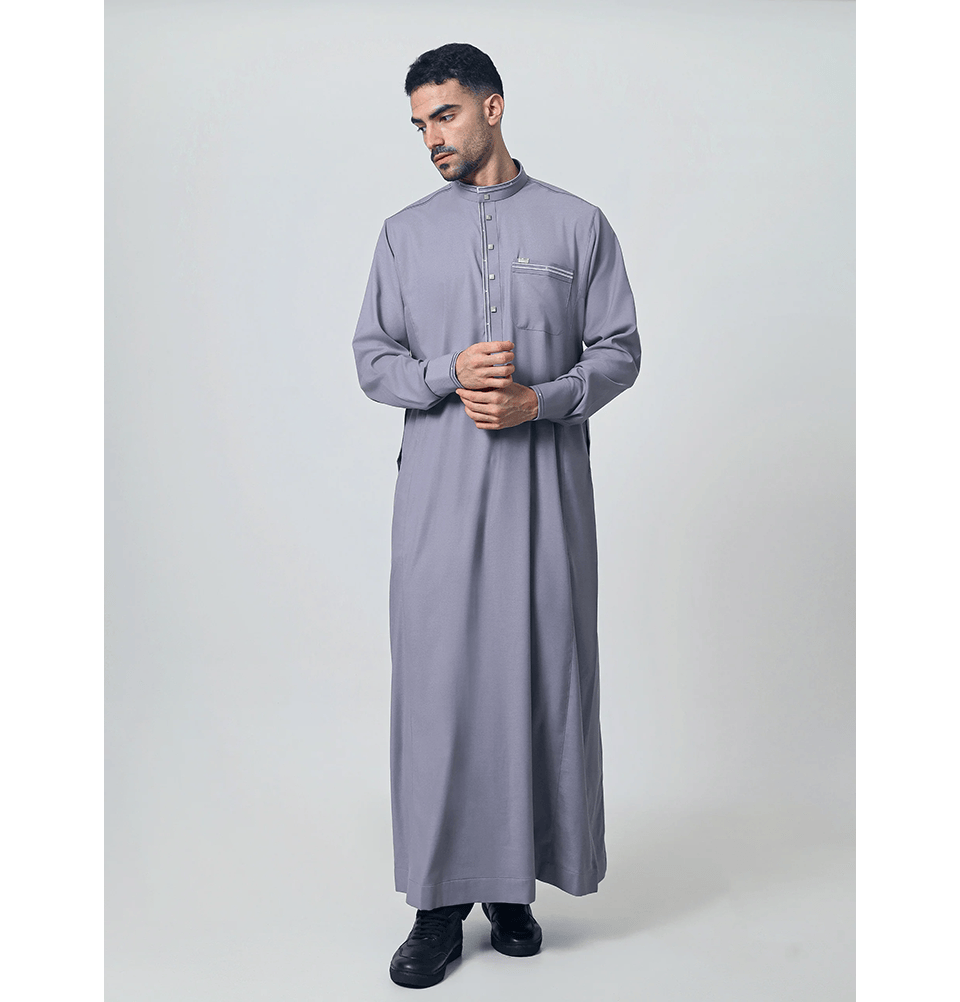 Men's Full Length Islamic Thobe 311 - Mizan Grey
