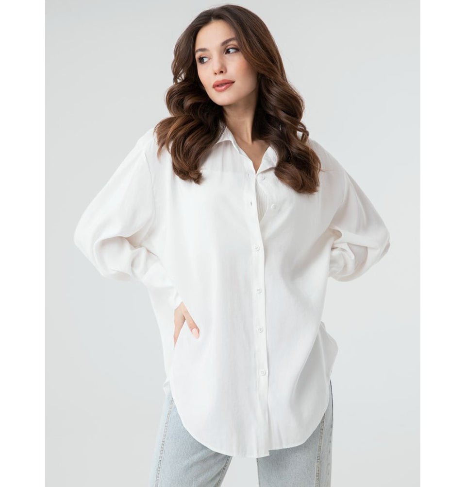 Modest Women's Casual Tunic 10236 - White