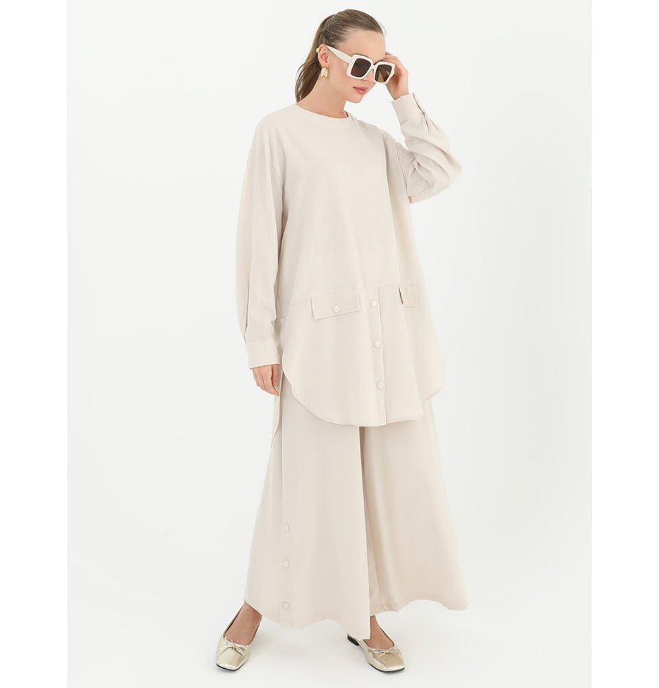 Beige Modest Sport Pants main image 0