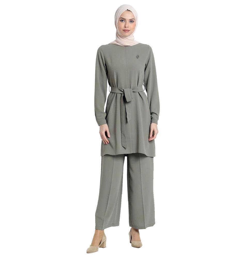 Abaci Modest Sporty Tunic & Skirt Set 8361 Peach/Black