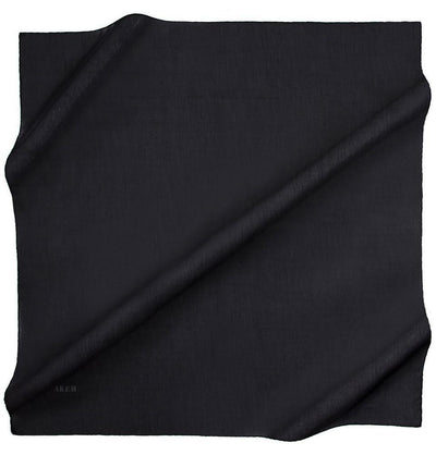 Aker scarf 100 x 100cm / Black Aker Silk Cotton Square Solid Scarf #7071-411