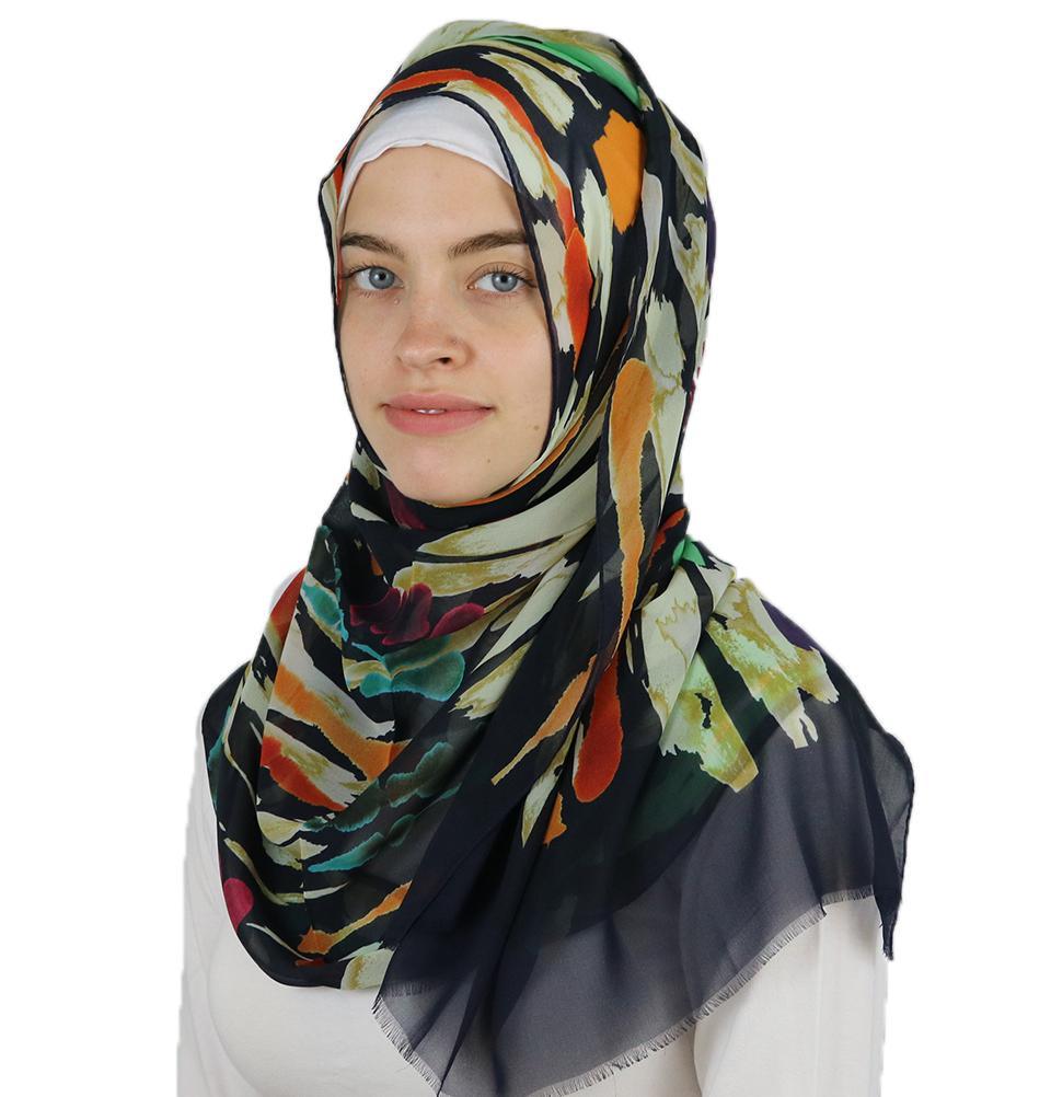 Aker Double-Sided Silk Hijab Shawl #311 Black main image 1
