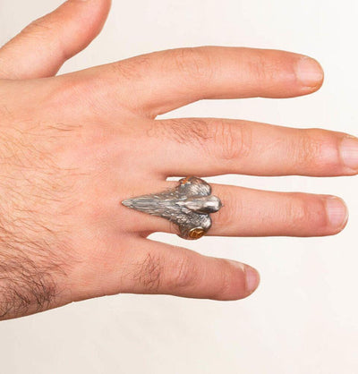 Men's Sterling Silver Licensed Ertugrul Hawk Ring