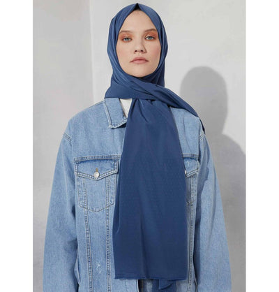 Fresh Scarf Shawl Navy Punto Silky Hijab Shawl - Navy Blue