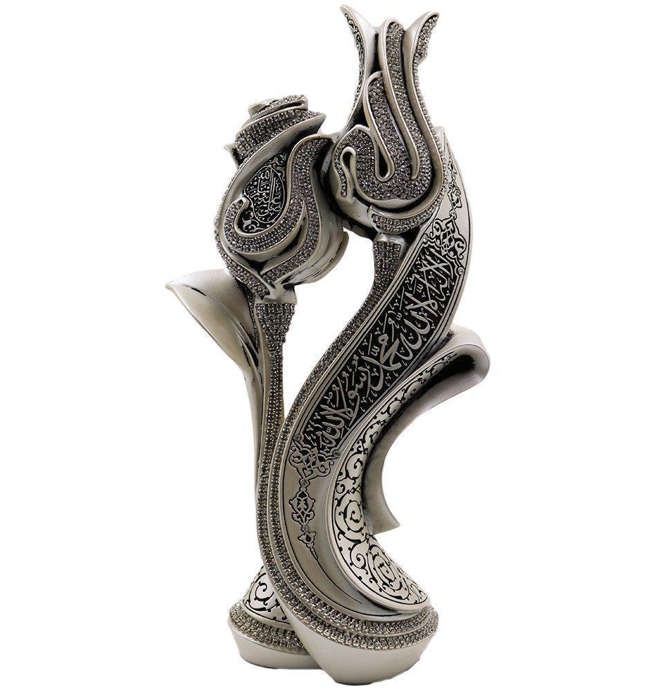 Islamic Table Decor | Lale Tulip & Tawhid | Silver 290-3G