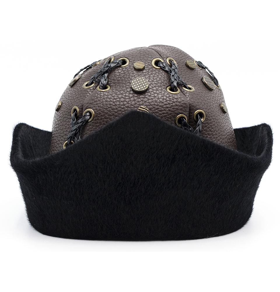 Ottoman Bork The Great Seljuks Genuine Leather & Faux Fur  display picture 3